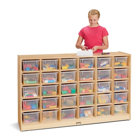 Jonti-Craft 30 Cubbie-Tray Mobile Storage, with Clear Trays 04310JC